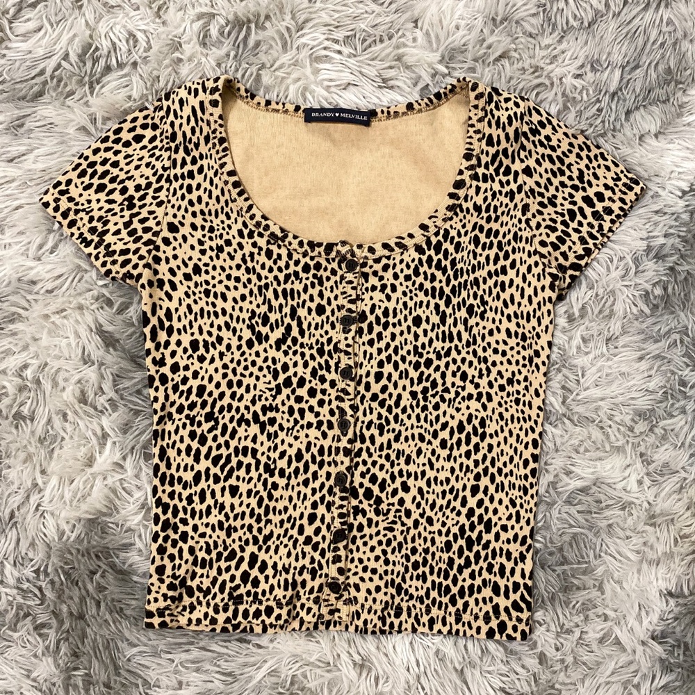 BRANDY MELVILLE Zelly Cheetah Top ONE SIZE